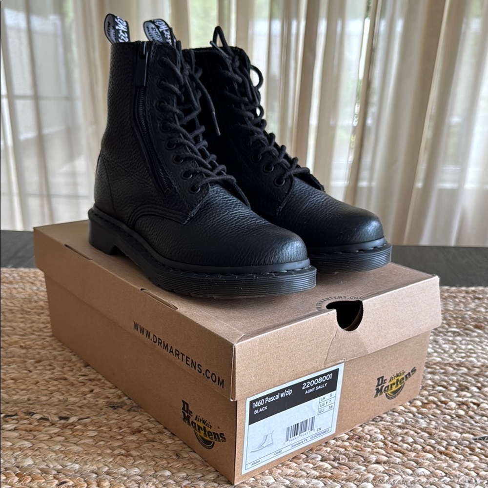Dr. Martens Black Combat Boots Leather